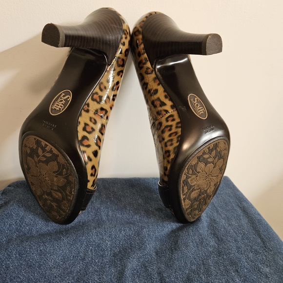 Söfft Leopard Leather Pumps Patent Comfortable - Picture 7 of 9